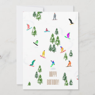 Carte Cool Freeride Snowboarders Joyeux anniversaire