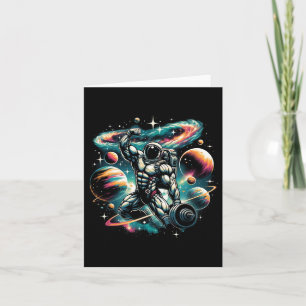 Carte Cool Galaxy Bodybuilder Astronaut Sur La Construct