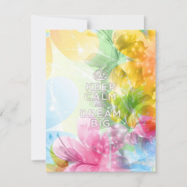 Carte Cool génial citation tendance "Keep Calm and Dream (Devant)