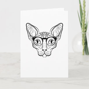 Carte Cool Hippie Sphynx Chat Siamese Chat lunettes pers