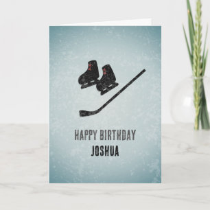 Carte Cool Hockey Thème Ice Texture Homme Anniversaire