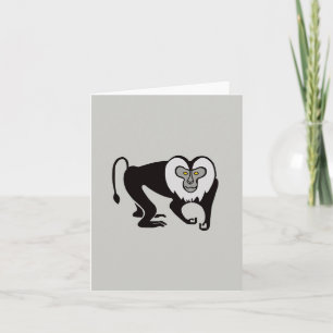 Carte Cool MACAQUE - Faune - Singe - Gris