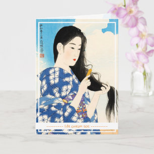Carte Cool orientale japonaise classique geisha lady mai