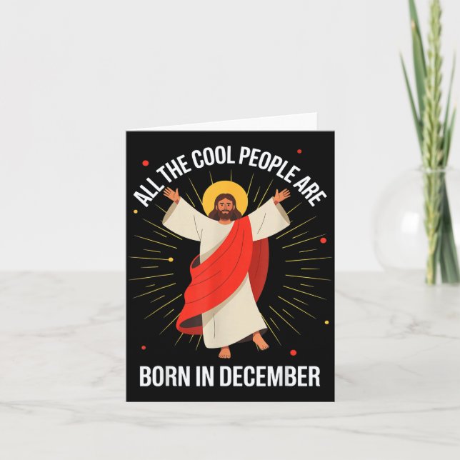 Carte Cool People Are Born In December Christian Christm (Devant)