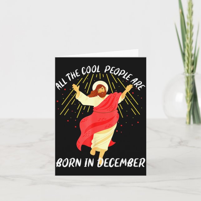 Carte Cool People Are Born In December Christian Christm (Devant)
