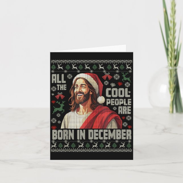 Carte Cool People Are Born In December Christian Christm (Devant)