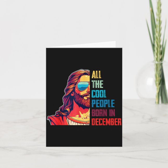 Carte Cool People Are Born In December Christian Christm (Devant)