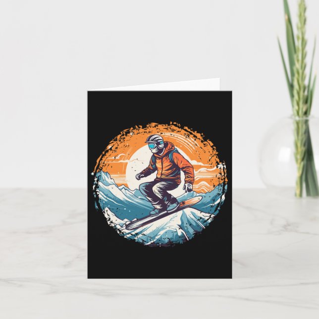 Carte Cool Pour Snowboard Et Ski Lover Dans Le Moun Blan (Devant)