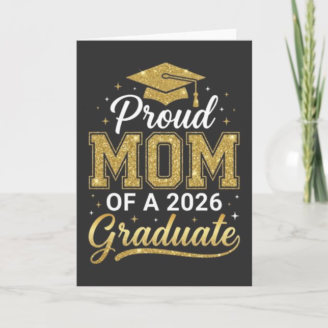 Carte Cool Proud Mom Class of 2026, Graduation Gift (Devant)