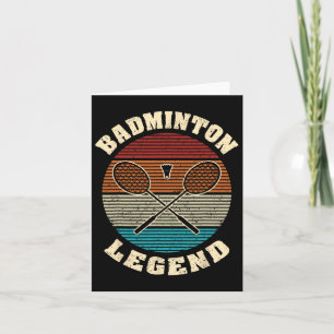 Carte Cool Retro Crossing Raquettes Badminton Légende Ba