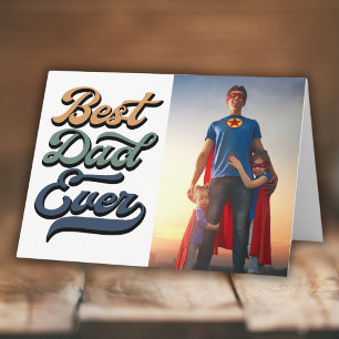 Carte Cool rétro Meilleur papa Jamais Père's Papa Photo