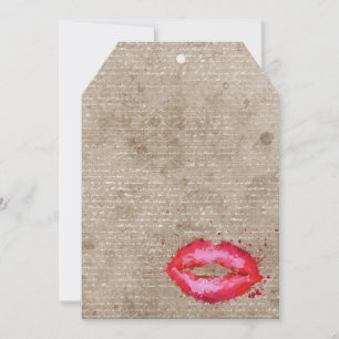 Carte Cool tendance vintage aquarelles lèvres éclaboussu
