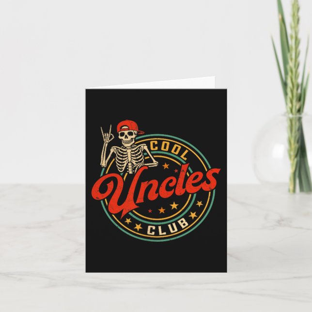 Carte Cool Uncles Club Shirt Retro Funny Skeleton New Un (Devant)