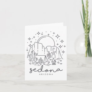 Carte Cool Vintage Cactus Sedona Arizona Camping Souveni
