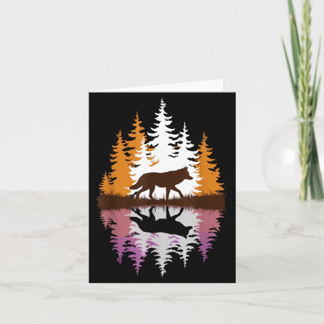 Carte Cool Wolf Art For Men Women Howling Wolf Wolves Lo (Devant)