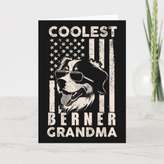 Carte Coolest Berner Grandma Vintage American Flag Funny