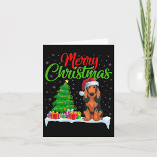 Carte Coonhound Chien Noël Arbre Lumières Noël Coonhound
