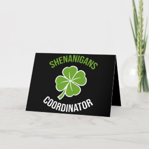 Carte Coordonnateur de Shenanigans St Patrick's Day