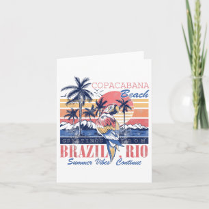 Carte Copacabana Beach Salutations Brésil Rio Vibes d'ét