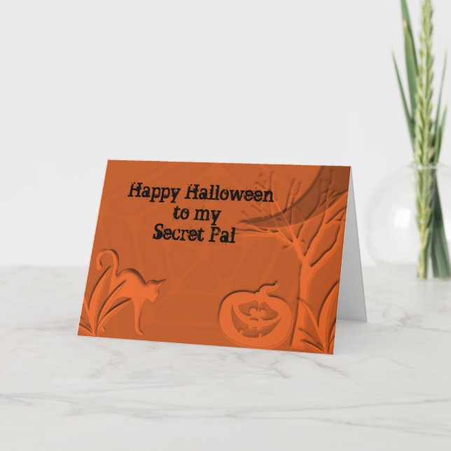 Carte Copain heureux de secret de Halloween (Devant)