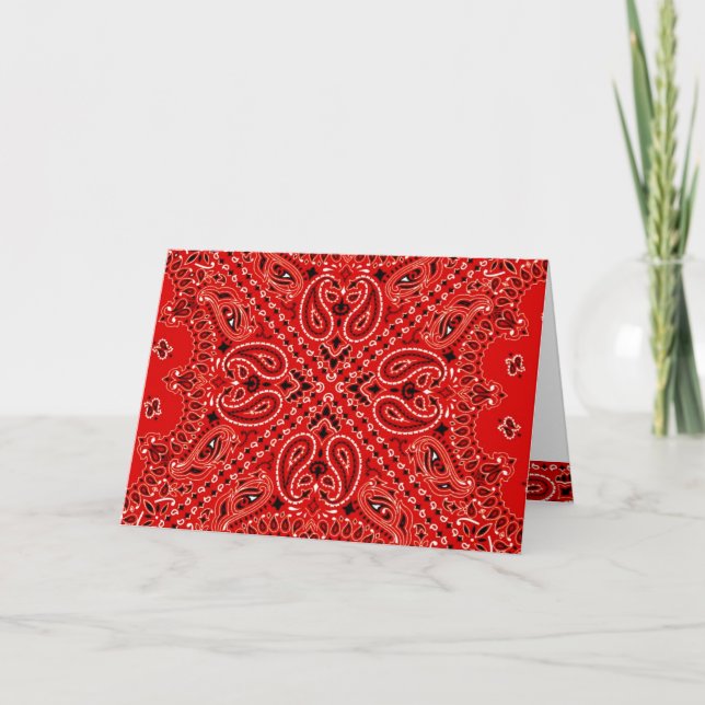 Carte Copie occidentale rouge d'écharpe de Bandana de (Devant)