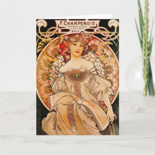 Carte Copie vintage de Nouveau Mucha d'art