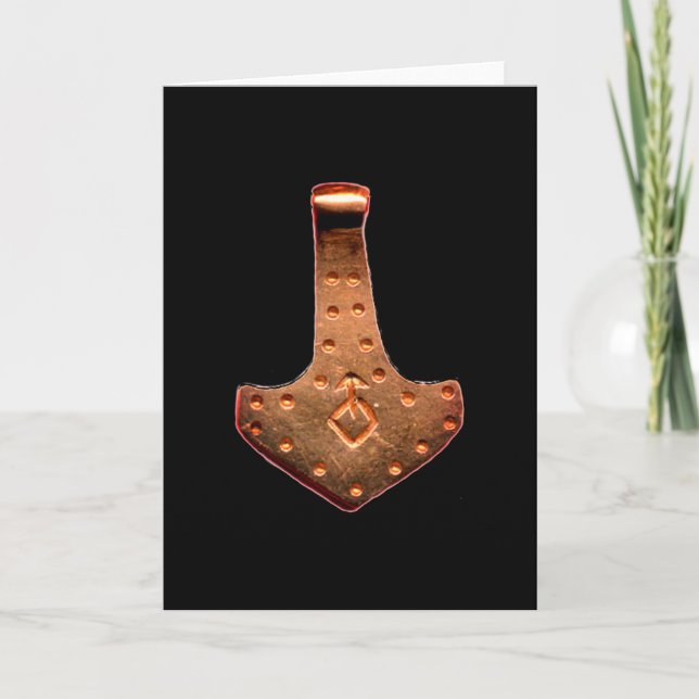 Carte Copper Thor Hammer black greeting card (Devant)