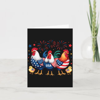 Carte Coq drapeau américain drôle Jour de l'indépendance