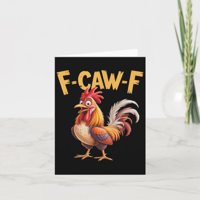 Carte Coq F Caw F, F-caw-f Poulet Drôle  (Devant)