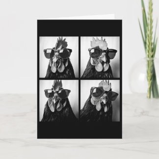 Carte Coq portant des lunettes de soleil Photobooth self