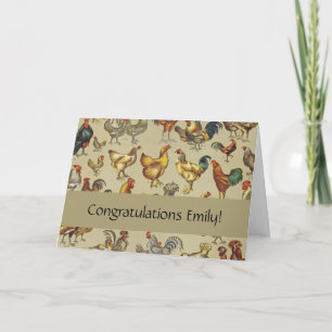 Carte Coq Poulet de la ferme Volaille animale Pays