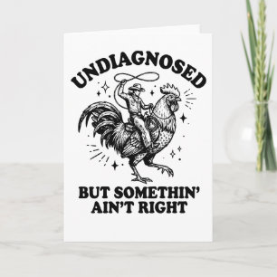 Carte Coq Rétro Non Diagnostiqué Y a Quelque Chose qui c