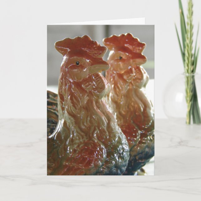 Carte Coq vintage, Bonjour (Devant)