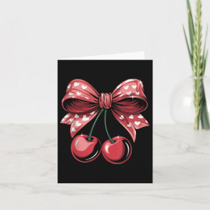 Carte Coquette Bow Cerise Valentines Day Coeur Femmes Gi