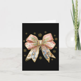 Carte Coquette Bow Snowflake Jésus Noël Noël Noël Noël F