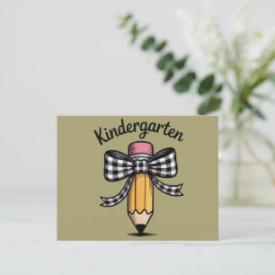Carte Coquette crayon noeud papillon professeur d'école