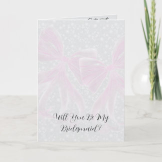 Carte Coquette Rose Ruban Transparent Veux-Tu Être Ma De