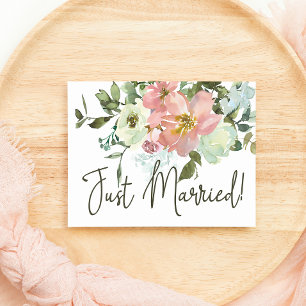 Carte Coquille d'oeuf et floral rose mariage