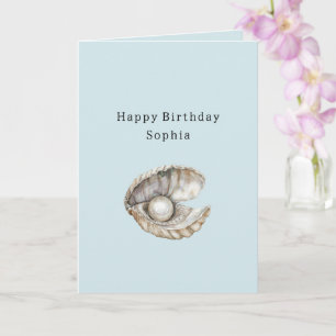 Carte Coquilles de perles Anniversaire