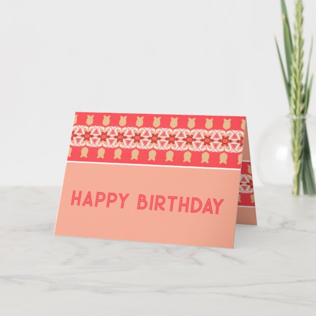 Carte Corail Rose Et Brown Rusteux (Devant)