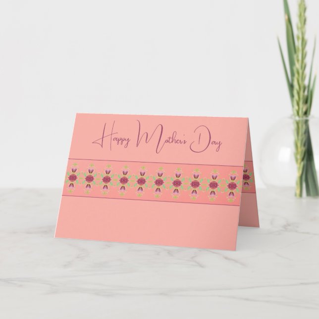 Carte Coral Pink Et L'Art Rose Bourgogne (Devant)