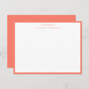 Carte Coral rose classique Bordure