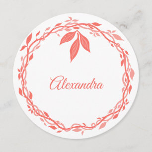 Carte Coral Woodsy État Mariage Lieu Ou Escorte