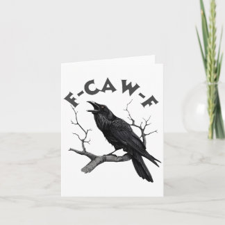 Carte Corbeau noir pun drôle de corbeau oiseau criant gr