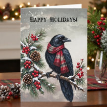 Corbeau plaid gothique d'hiver