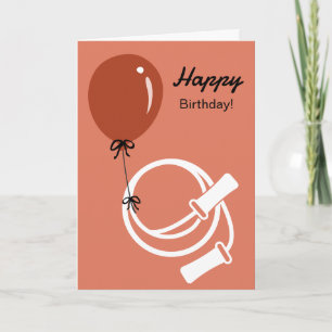 Carte Corde à sauter de gym & ballon Joyeux Anniversaire