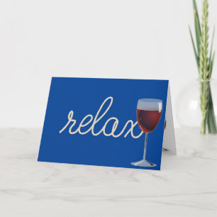 Carte Corde d'anniversaire "relax" texte avec verre de v