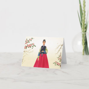 Carte Coréenne à hanbok