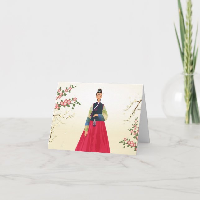 Carte Coréenne à hanbok (Devant)