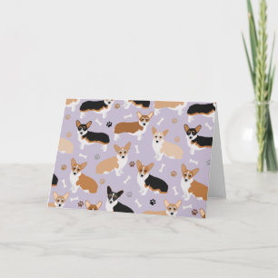 Carte Corgi Chien Paps et Bones